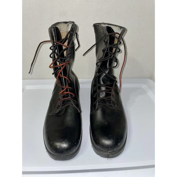 Vintage 1983 US Military Combat Boots 8R Black Leather Ro-Search DMS Punk Goth main image 7